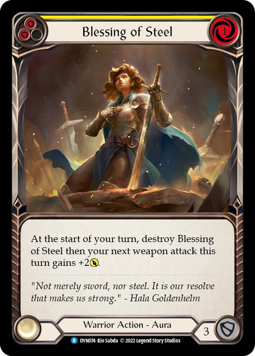Blessing of Steel (Yellow) [DYN074] [Dynasty] Rainbow Foil