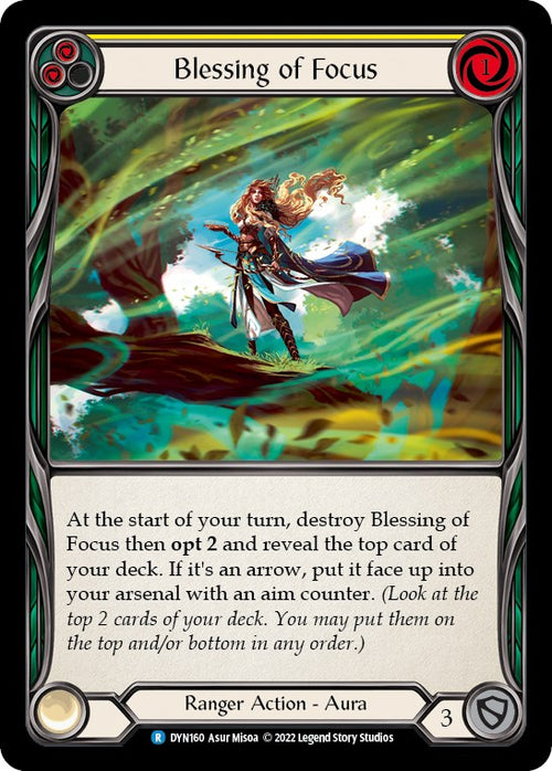Blessing of Focus (Yellow) [DYN160] [Dynasty] Rainbow Foil