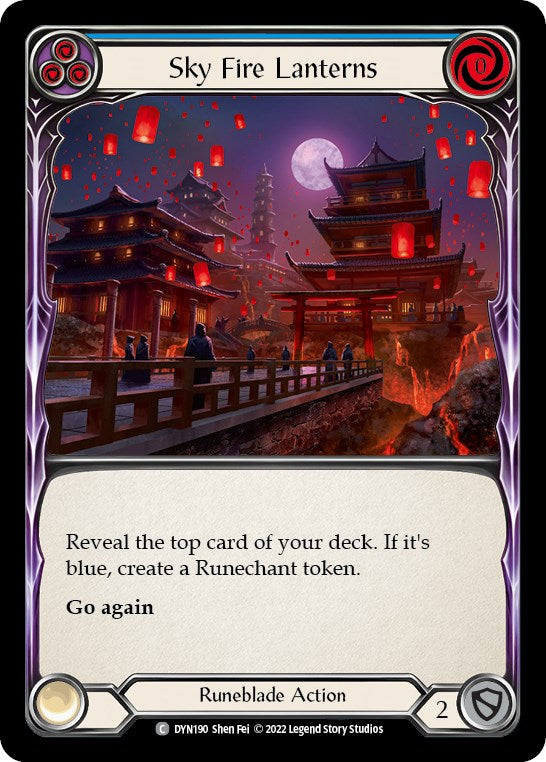 Sky Fire Lanterns (Blue) [DYN190] [Dynasty] Rainbow Foil