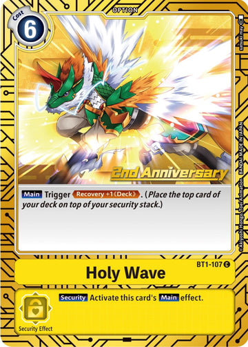 Holy Wave (2nd Anniversary Card Set) [BT1-107] [Release Special Booster 1.0] Foil