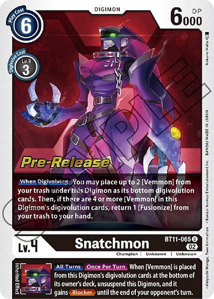 Snatchmon [BT11-065] [Dimensional Phase Pre-Release Cards] Foil