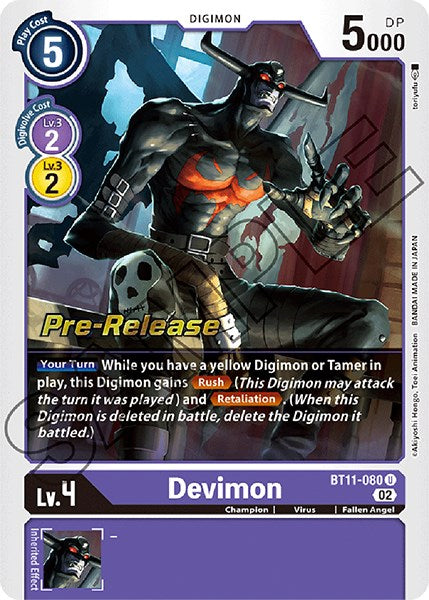 Devimon [BT11-080] [Dimensional Phase Pre-Release Cards] Foil