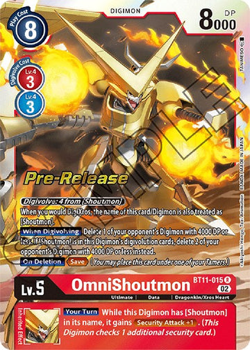 OmniShoutmon [BT11-015] [Dimensional Phase Pre-Release Cards] Foil