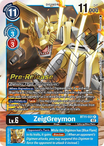 ZeigGreymon [BT11-031 R] [Dimensional Phase Pre-Release Cards] Foil