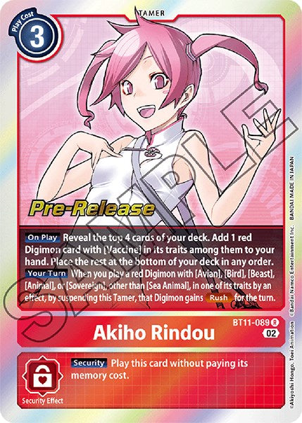 Akiho Rindou [BT11-089 R] [Dimensional Phase Pre-Release Cards] Foil