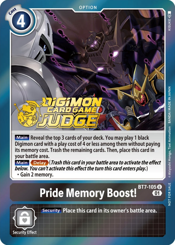 Pride Memory Boost! (Judge Pack 3) [BT7-105] [Next Adventure] Foil