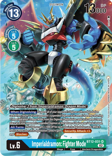 Imperialdramon: Fighter Mode (Alternate Art) [BT12-031] [Across Time] Foil