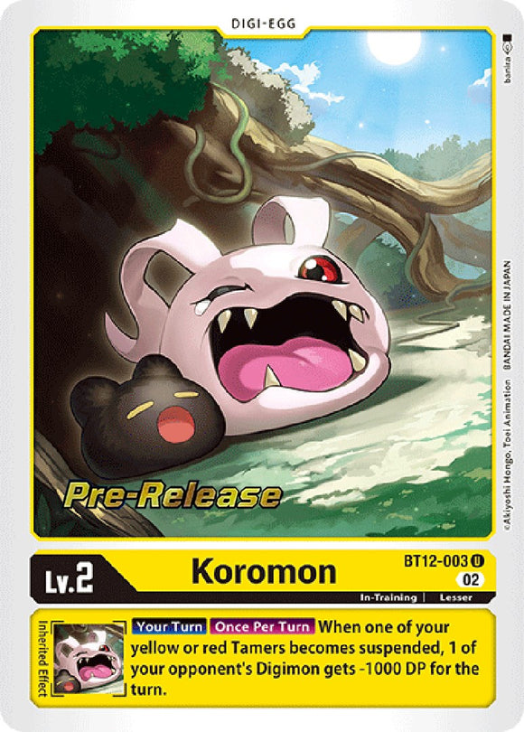 Koromon [BT12-003] [Across Time Pre-Release Cards] Foil