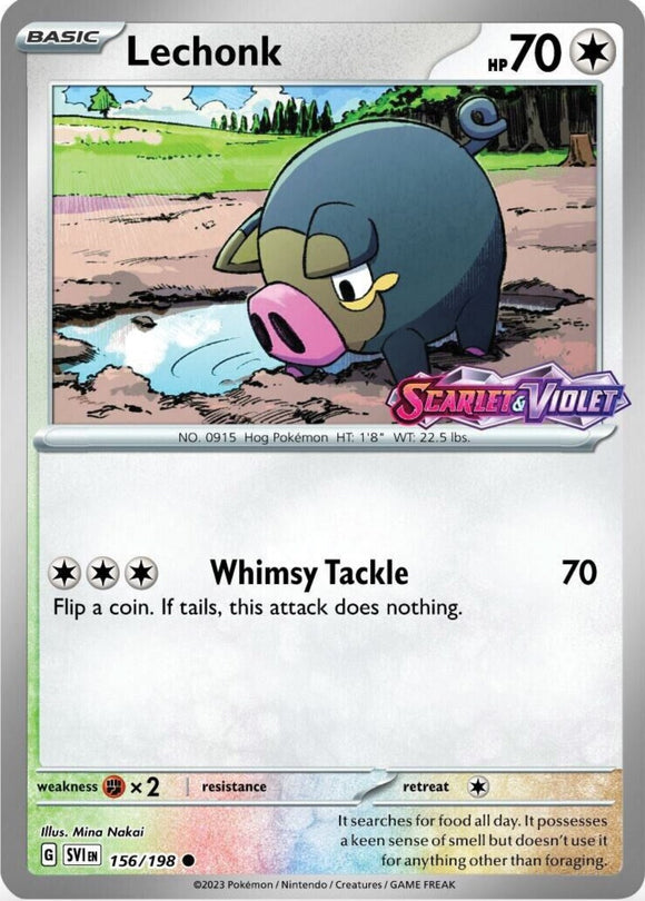 Lechonk (Best Buy Promo) [156/198] [Scarlet & Violet Base Set] Reverse Holofoil