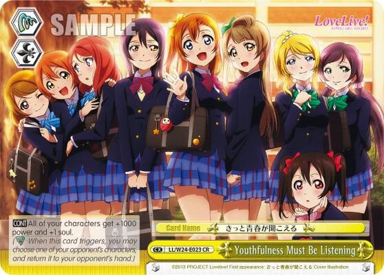 4d91944a-0b46-47fa-bea9-fb030e9bcfeb | ws-ll/w24-e023-cr-nf-lovelive-cli-nm | Youthfulness Must Be Listening