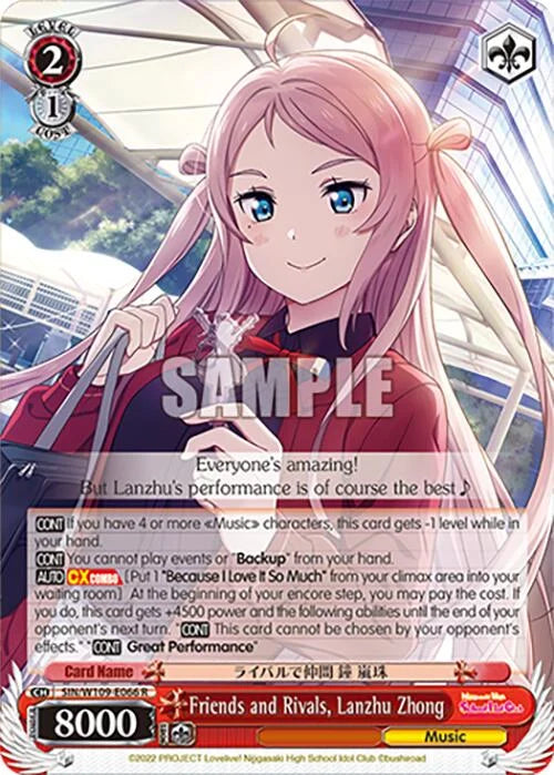 4d91944a-0b46-47fa-bea9-fb030e9bcfeb | ws-sin/w109-e066-r-nf-loveliveschoidolfest2miralive-rar-nm | Friends and Rivals, Lanzhu Zhong