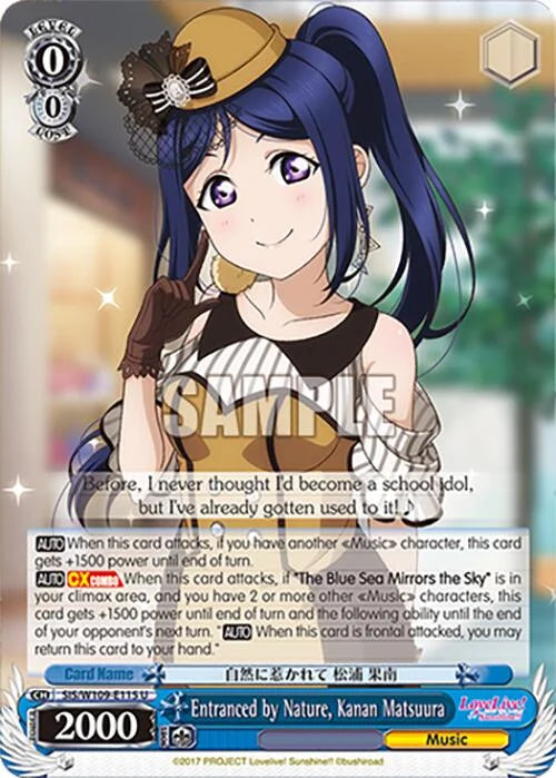 4d91944a-0b46-47fa-bea9-fb030e9bcfeb | ws-sis/w109-e115-u-nf-loveliveschoidolfest2miralive-unc-nm | Entranced by Nature, Kanan Matsuura