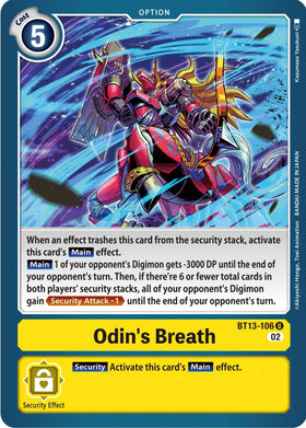 Odin's Breath [BT13-106] [Versus Royal Knights]