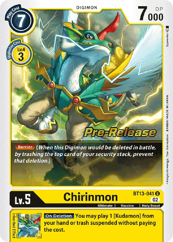 Chirinmon [BT13-041] [Versus Royal Knights Pre-Release Cards] Foil