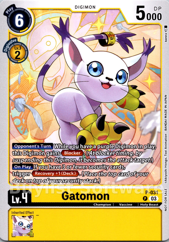 Gatomon (Blast Ace Pre-Release) [P-031] [Digimon Promotion Cards]