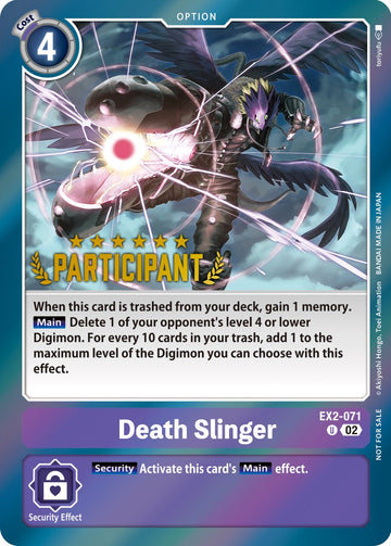 Death Slinger (Digimon 3-On-3 Participation) [EX2-071] [Digital Hazard] Foil