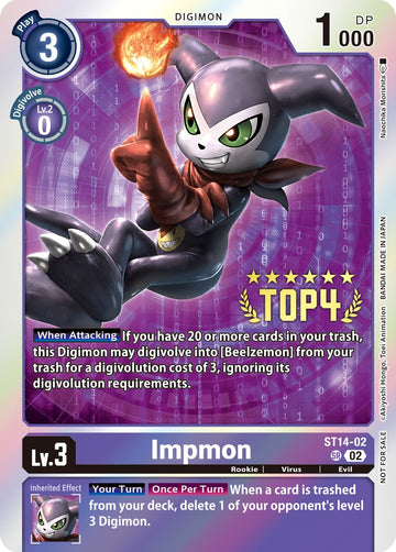 Impmon (Digimon 3-On-3 Top 4) [ST14-02] [Starter Deck 14: Beelzemon Advanced Deck Set] Foil