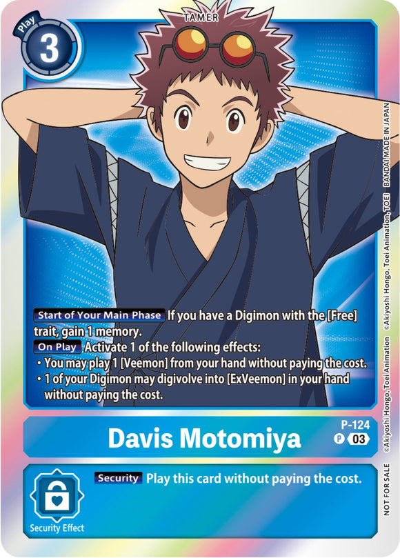 Davis Motomiya (Tamer Party Pack -The Beginning- Ver. 2.0) [P-124] [Digimon Promotion Cards] Foil