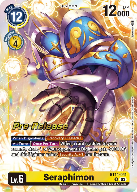 Seraphimon [BT14-041] [Blast Ace Pre-Release Cards] Foil