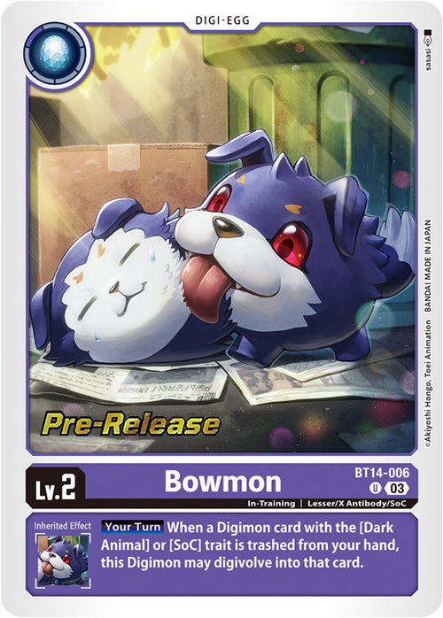 Bowmon [BT14-006] [Blast Ace Pre-Release Cards] Foil