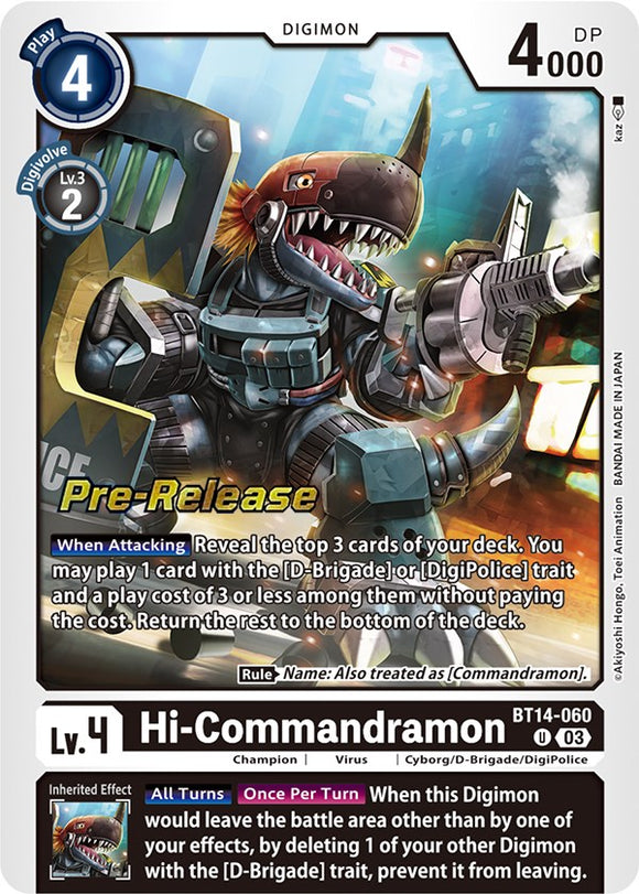 Hi-Commandramon [BT14-060] [Blast Ace Pre-Release Cards] Foil