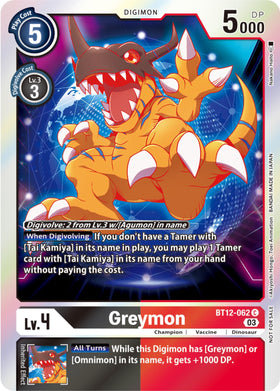 Greymon (Official Tournament Pack Vol.11) [BT12-062] [Across Time] Foil