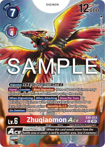 Zhuqiaomon ACE (Alternate Art) [EX5-013 R] [Animal Colosseum] Foil