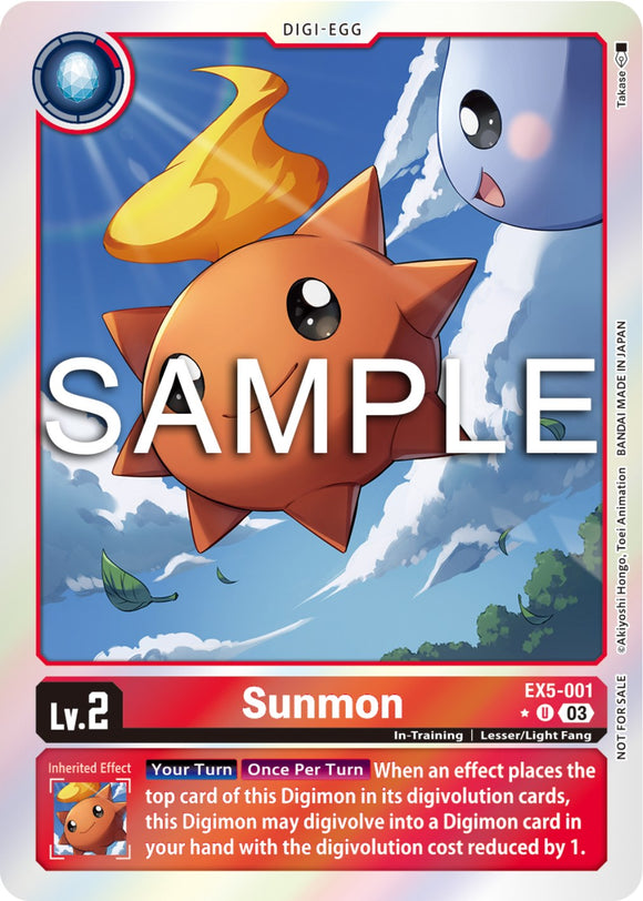 Sunmon (Animal Colosseum Box Promotion Pack) [EX5-001] [Animal Colosseum] Foil