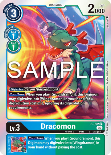 Dracomon - P-092 (3rd Anniversary Update Pack) [P-092] [Digimon Promotion Cards] Foil