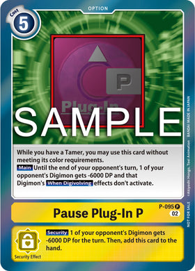 Pause Plug-In P - P-095 (3rd Anniversary Update Pack) [P-095] [Digimon Promotion Cards] Foil