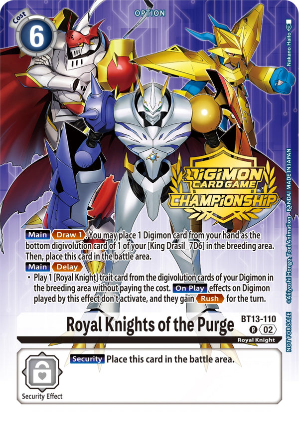 Royal Knights of the Purge (Championship 2023 Tamers Pack) [BT13-110] [Versus Royal Knights] Foil