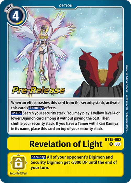 Revelation of Light [BT15-092] [Exceed Apocalypse Pre-Release Cards] Foil