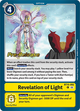 Revelation of Light [BT15-092] [Exceed Apocalypse Pre-Release Cards] Foil