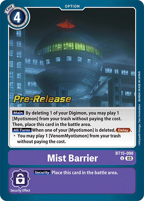 Mist Barrier [BT15-098] [Exceed Apocalypse Pre-Release Cards] Foil