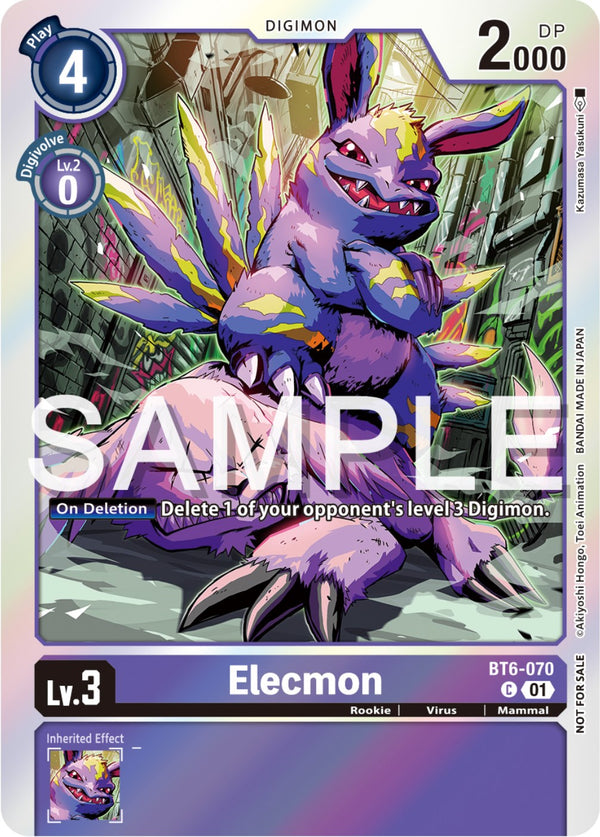 Elecmon (Official Tournament Pack Vol.12) [BT6-070] [Double Diamond] Foil