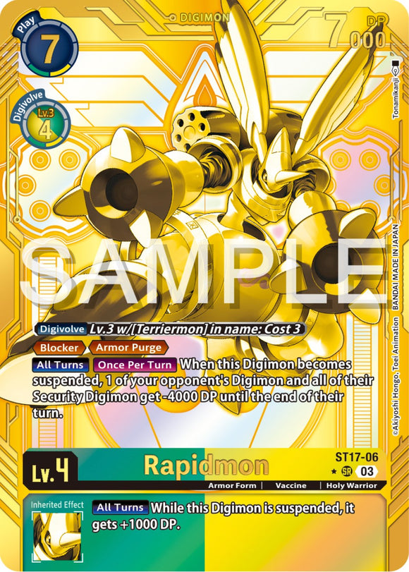 Rapidmon (Gold) [ST17-06] [Starter Deck 17: Double Typhoon Advanced Deck Set] Foil