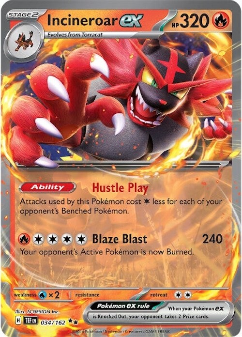Incineroar ex [034/162] [Temporal Forces] Holofoil