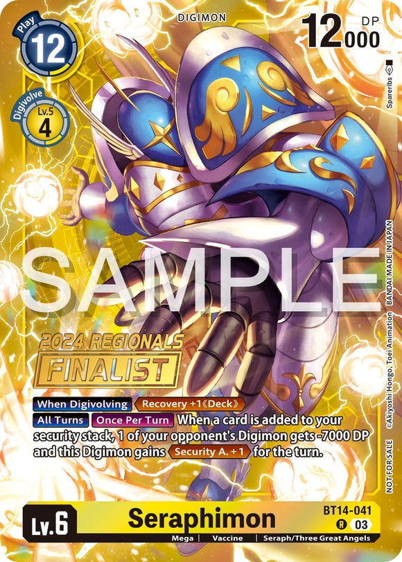 Seraphimon (2024 Regionals Finalist) [BT14-041] [Blast Ace] Foil