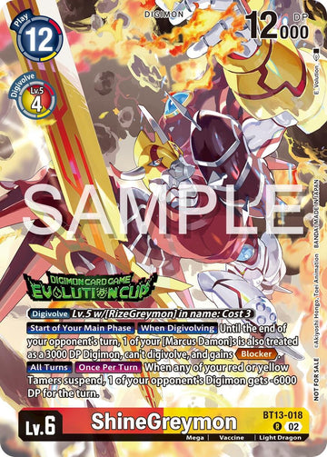 ShineGreymon (2024 Evolution Cup) [BT13-018] [Versus Royal Knights] Foil