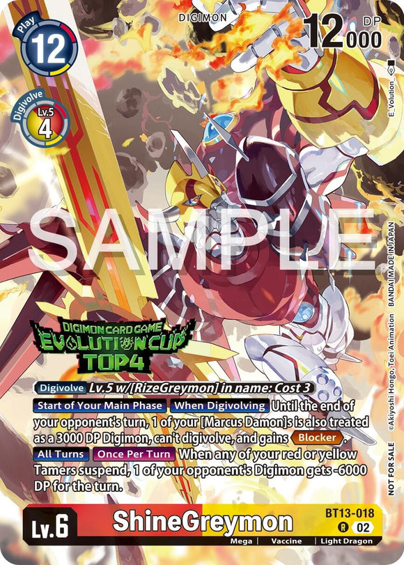 ShineGreymon (2024 Evolution Cup Top 4) [BT13-018] [Versus Royal Knights] Foil