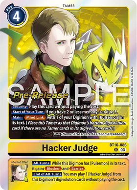 Hacker Judge [BT16-086] [Beginning Observer Pre-Release Cards] Foil