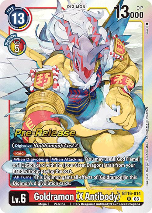 Goldramon (X Antibody) [BT16-014] [Beginning Observer Pre-Release Cards] Foil