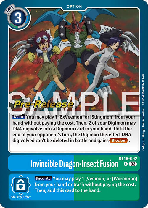 Invincible Dragon-Insect Fusion [BT16-092] [Beginning Observer Pre-Release Cards] Foil