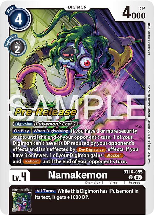 Namakemon [BT16-055] [Beginning Observer Pre-Release Cards] Foil