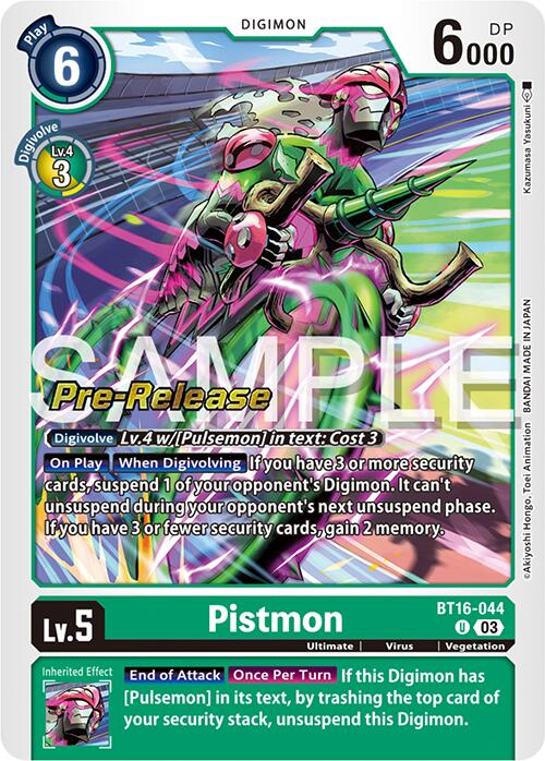 Pistmon [BT16-044] [Beginning Observer Pre-Release Cards] Foil