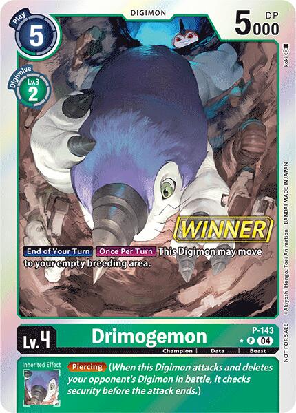 Drimogemon - P-143 (Store Tournament 2024 Jul. - Sep. Winner Pack) [P-143 P] [Digimon Promotion Cards] Foil