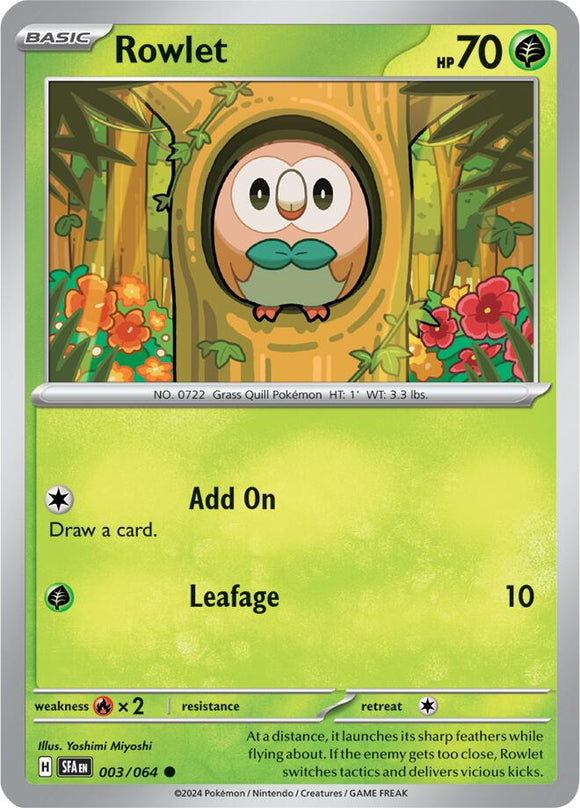 Rowlet [003/064] [Shrouded Fable] Reverse Holofoil