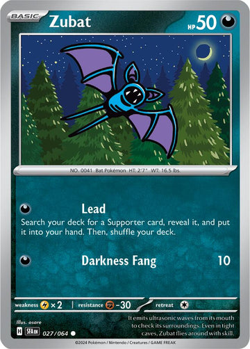 Zubat [027/064] [Shrouded Fable] Reverse Holofoil