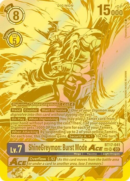ShineGreymon: Burst Mode ACE (Textured) [BT17-041] [Secret Crisis] Foil