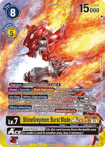 ShineGreymon: Burst Mode ACE (Alternate Art) [BT17-041] [Secret Crisis] Foil